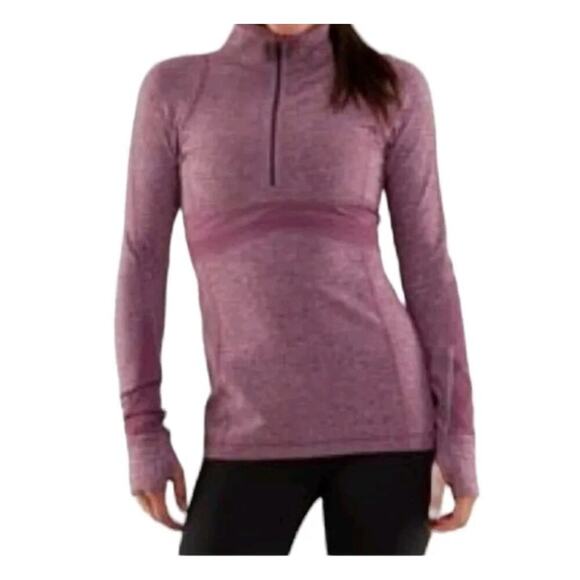 Lululemon Run Full Tilt Half Zip Pullover Jacket Shirt Women’s 8 Heathered Plum - Picture 1 of 14